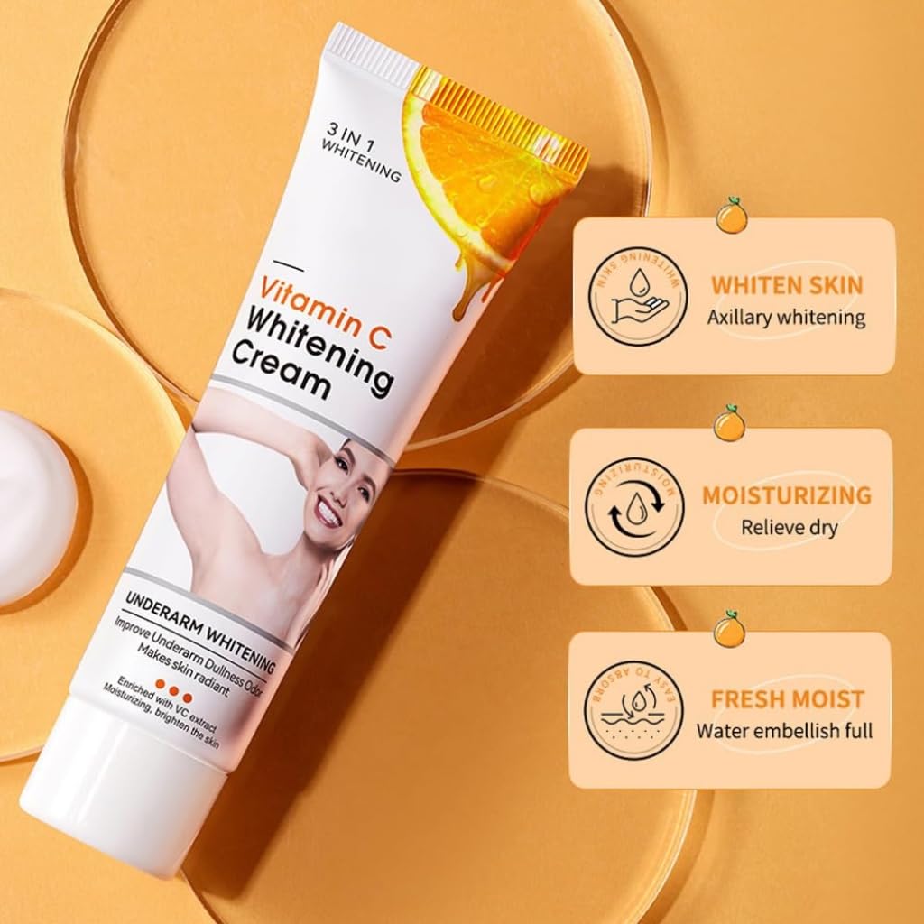 Crema para Aclarar las Axilas y Partes Intimas, Eliminador de Manchas Oscuras para la Cara, Crema Aclaradora para Áreas Íntimas, Cuello, Axilas, Codos, Muslos Internos y Rodillas