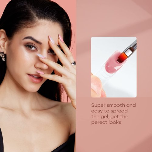 modelones Poly Nail Gel Set, 6 Colors Nude Pink Brown Daily Collection Poly Extension Gel Set Builder Manicure DIY Design Nail Art Home Salon Beauty Gift