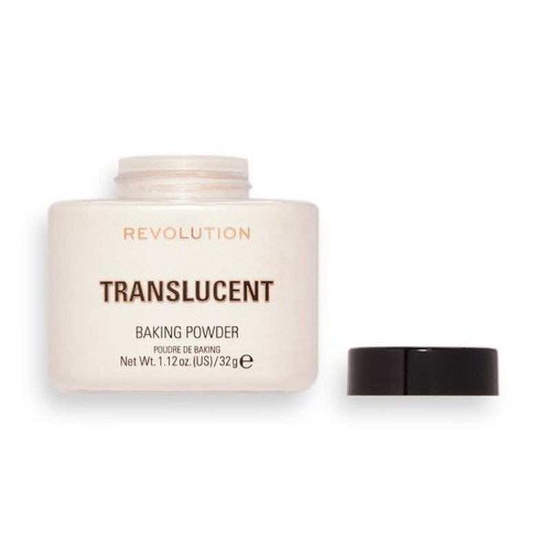 Revolution, Loose Baking Powder, Makeup Setting Powder, Long-Lasting Coverage, Mattifies & Reduces Shine, Translucent, 1.12 oz