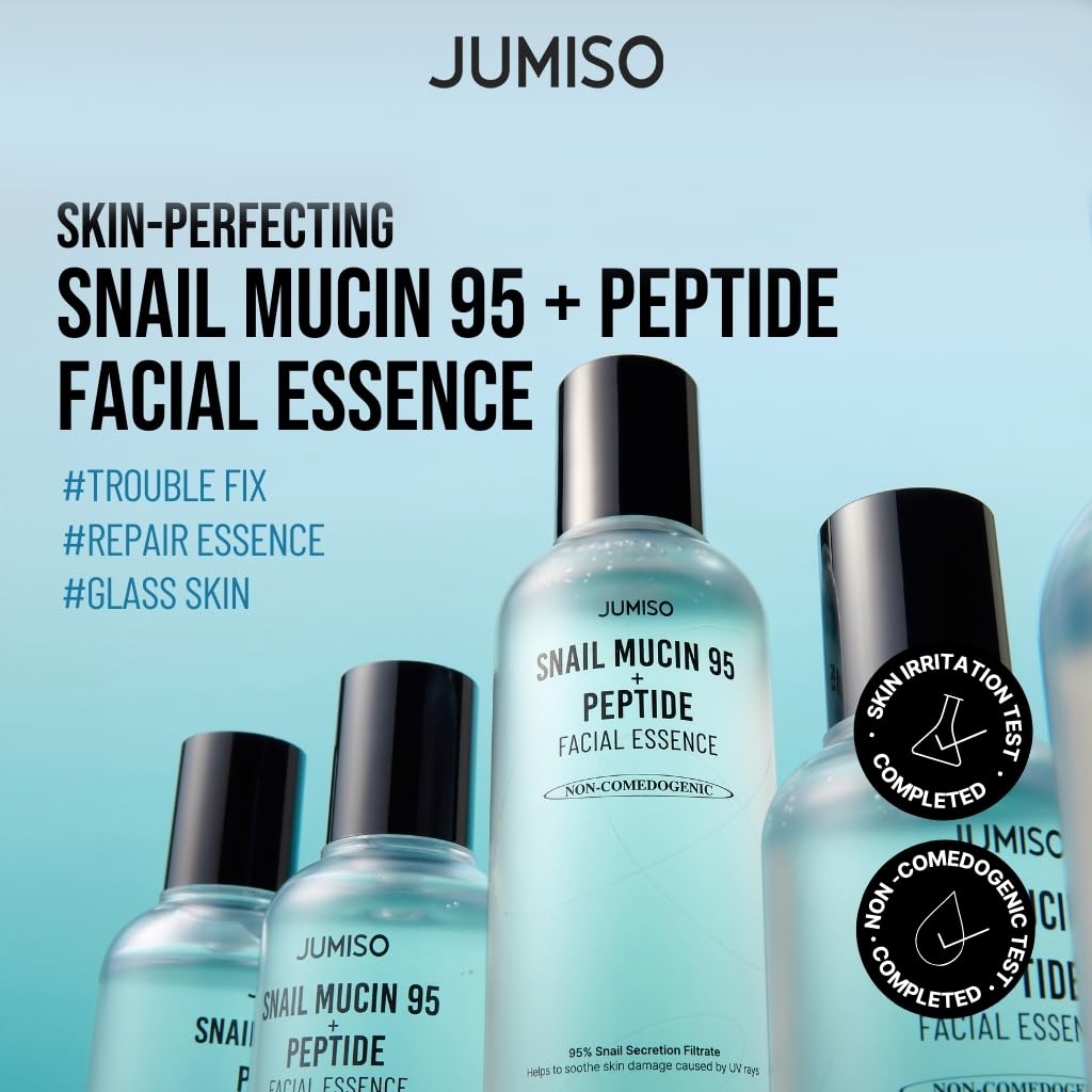 Snail Mucin 95 + Peptide Essence - Advanced Skin Repair Serum for Acne-Prone & Sun-Damaged Skin, Non-Comedogenic Facial Moisturizer with 5-Peptide Complex, Fragrance-Free, Slow-Aging, 4.73 fl.oz.