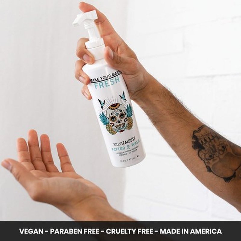 Billy Jealousy Make Your Mark Tattoo Wash - Hydrating Cleansing Aftercare with Cucumber & Rosemary