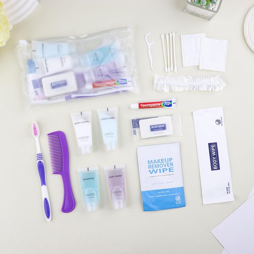 Pack of 5 Basic Toiletry Kits, Individually Packed, Personal Hygiene Kit Bulk Homeless Care Package Supplies, Travel Size Convenience Kits Suitable For Hotel, Home, Camping, Travel