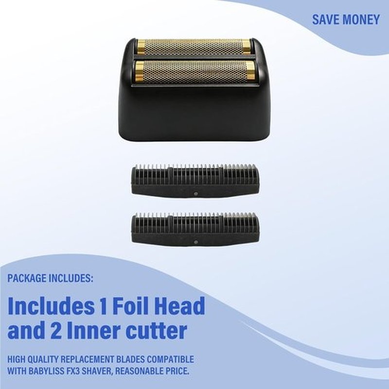 BaByliss FX3 Foil Shaver Replacement Head - Black Razor Foil & Cutter Set (1 PCS)