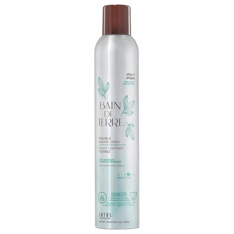 Bain de Terre Hairspray - Nourishing Argan & Monoi Oils for Strong Hold | 9 Fl Oz
