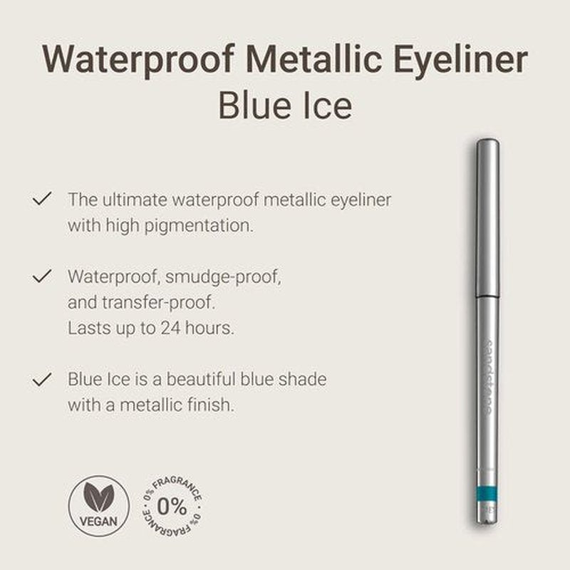 Sandstone Scandinavia Hypoallergenic Waterproof Eyeliner Pencil - Blue | Fragrance-Free, Vegan, Smudge-Proof for Sensitive Eyes