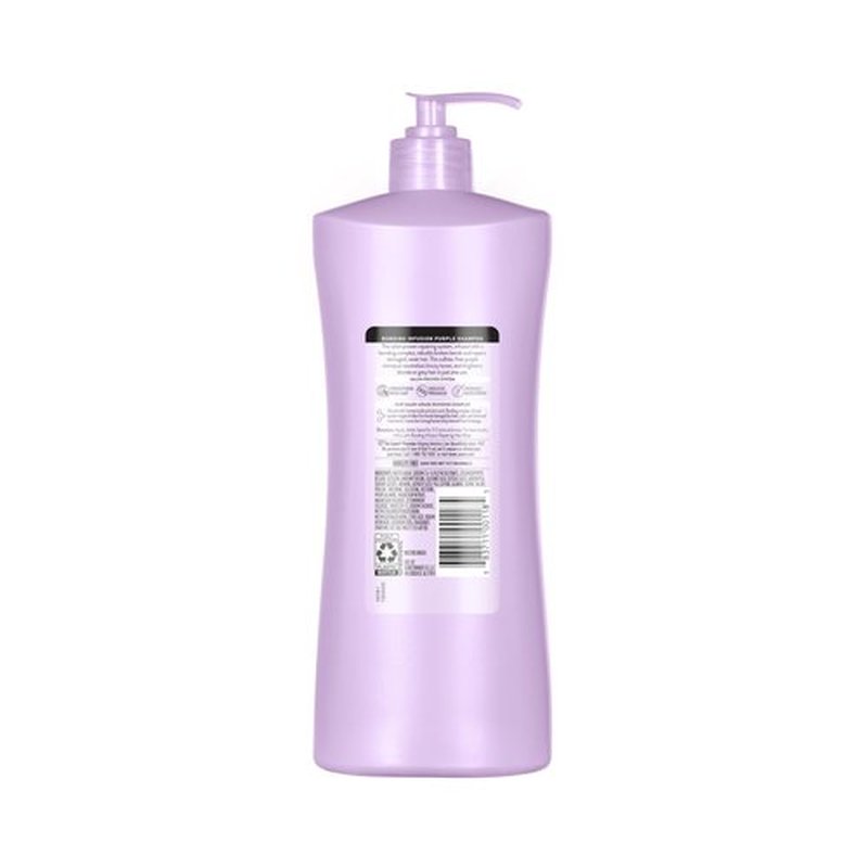 Suave Bonding Infusion Purple Toning Shampoo, for Neutralizing Brassy Tones in Blonde or Gray Hair & Repairing Broken Hair Bonds, 28oz Pump, 4 Pack