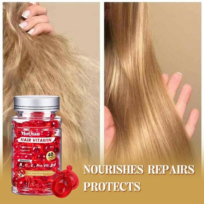 MUQIAN Hair Treatment Serum Capsules - Hair Treatment Serum - Vitamins A C E Pro B5 - No Rinse Conditioner for Women & Men