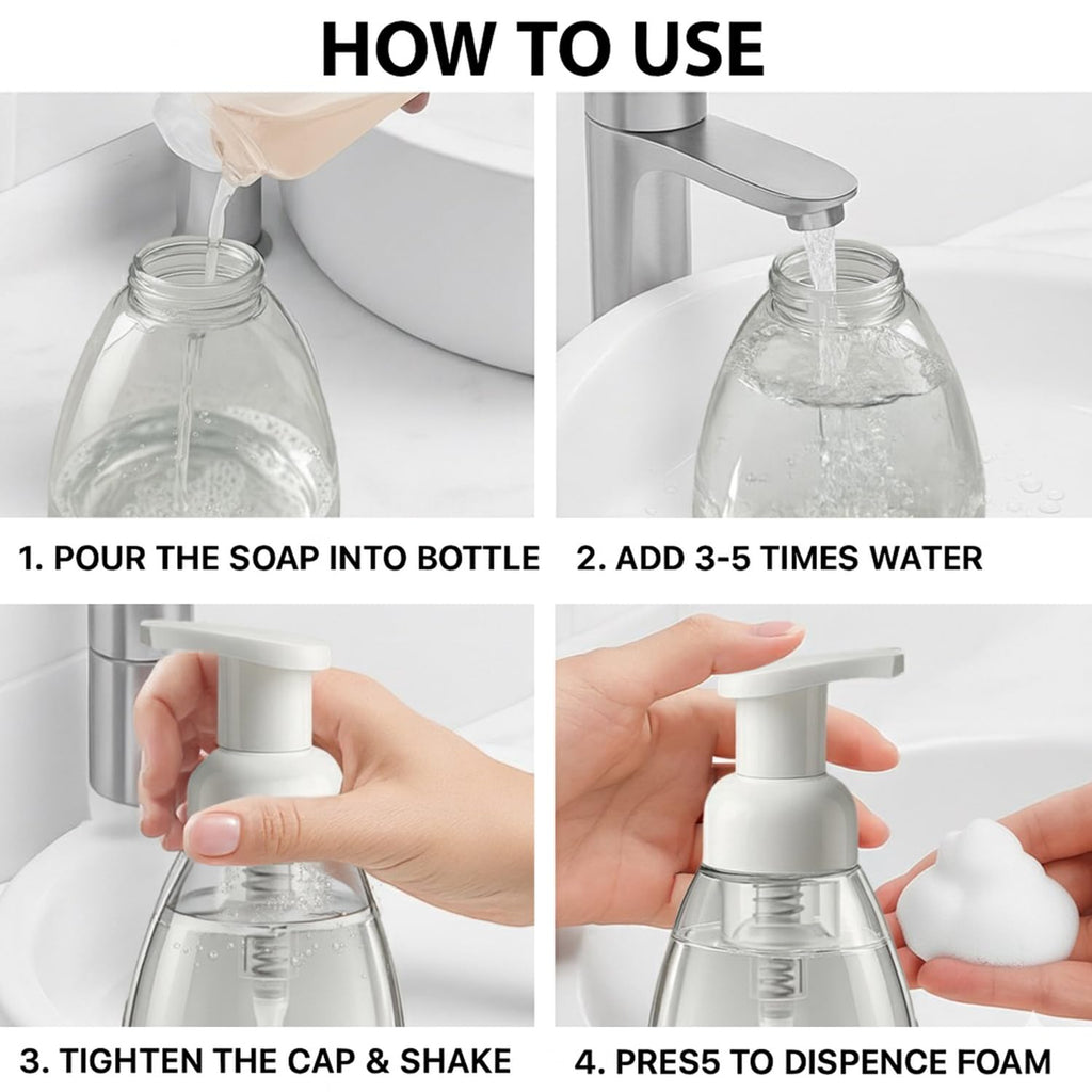 Bar5F Foaming Soap Dispenser Pump Bottle for Dr. Bronner's Castile Liquid Soap 8.5-Ounce Pack of 2