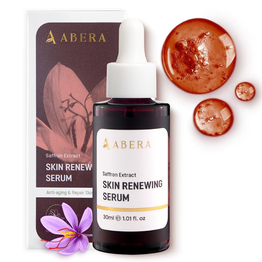 ABERA Renewing Saffron Serum, High-Potency Melasma Treatment for Face & Body, Dark Spot Remover for Age Spot Sun Spot Freckles Brown Spot, Anti-Aging Moisturizer with Hyaluronic Acid & C, 1.01 Fl Oz