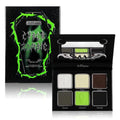 Afflano Smokey Green Eyeshadow Palette, Cyber Goth Smoky Eyes Makeup Eyeshadow Pallet With Mirror, Neon green Brown Black White Grey Highly Pigmented Long Lasting, for Girls Women Green Eyes Makeup