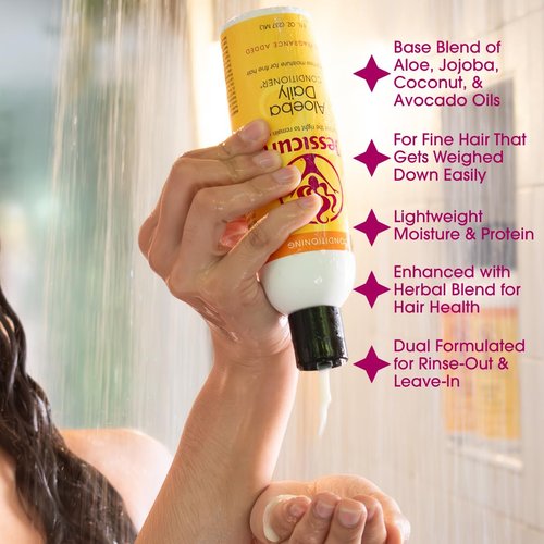 Jessicurl Aloeba Daily Conditioner - Nourishing Leave-In for Curly Hair, Citrus Lavender, 8 Fl Oz