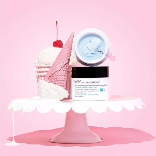 belif Aqua Bomb Cleansing Balm Makeup Remover, Hydrate & Deep Cleanse in 1 Step, Melt Away Makeup & SPF, Balm to Oil Cleanser Formula, No Oily Residue, Korean Skin Care (3.3 fl.oz., New Formula)