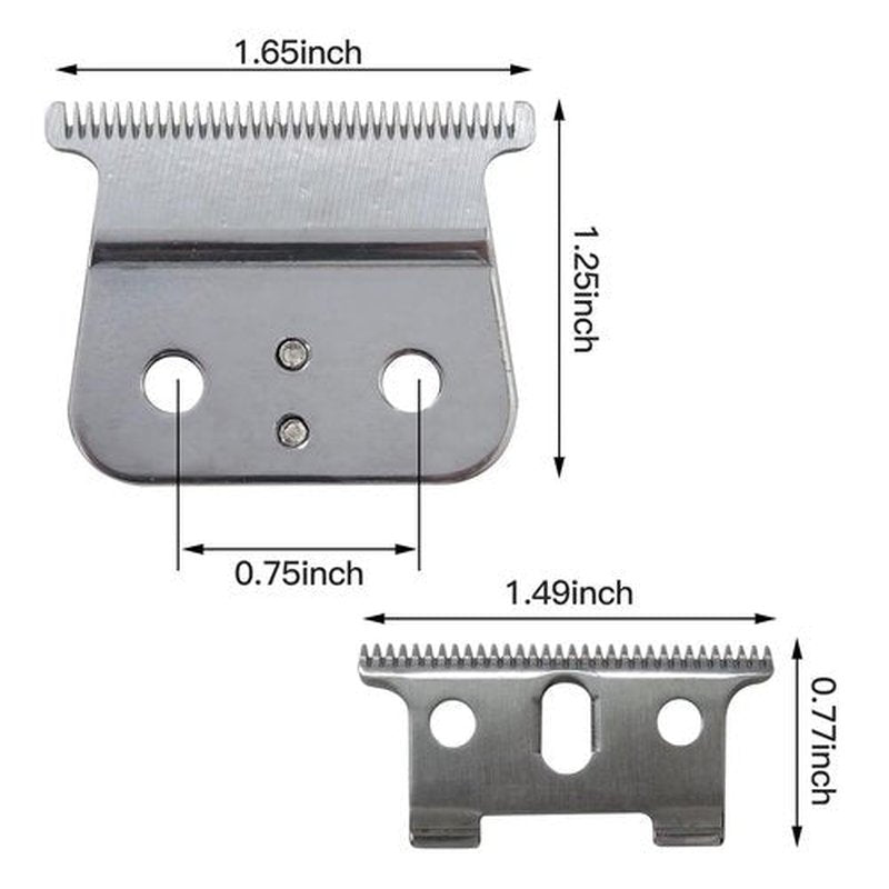 Andis | Durable Replacement T Liner Clipper Blades - Fits GTX, GTO, Blackouts & T Outliner | 2-Pack, Silver