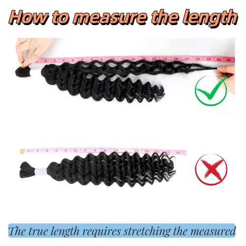 Human Braiding Hair Water Wave Bulk Human Hair for Braiding Bohemian Knotless 1 Bundle 50g 14inch No Weft 10A Brazilian Virgin Human Hair Extensions Curly Bulk Human Hair for Boho Braids