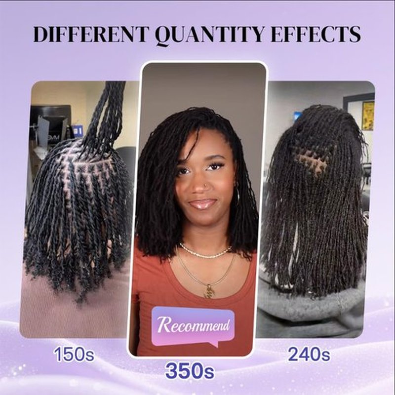 Siphis Sisterlocks Locs Extesnions Human Hair 0.2cm Thickness Micro Locs Curly Tips, Full Handmade Interlocking Permanent Soft Dreadlock Extensions (Black 1b# 0.2cm, 8 Inch 30 Strands)