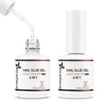Nicedeco Gel Polish 6 in 1 Nail Glue Gel for Acrylic Nails, Hema Free, Cruelty Free, Vegan 2 Pcs 15ml Super Strong Brush in Nail Gel Glue for False Nails Tips and Gel Nail Polish Led Lamp Required