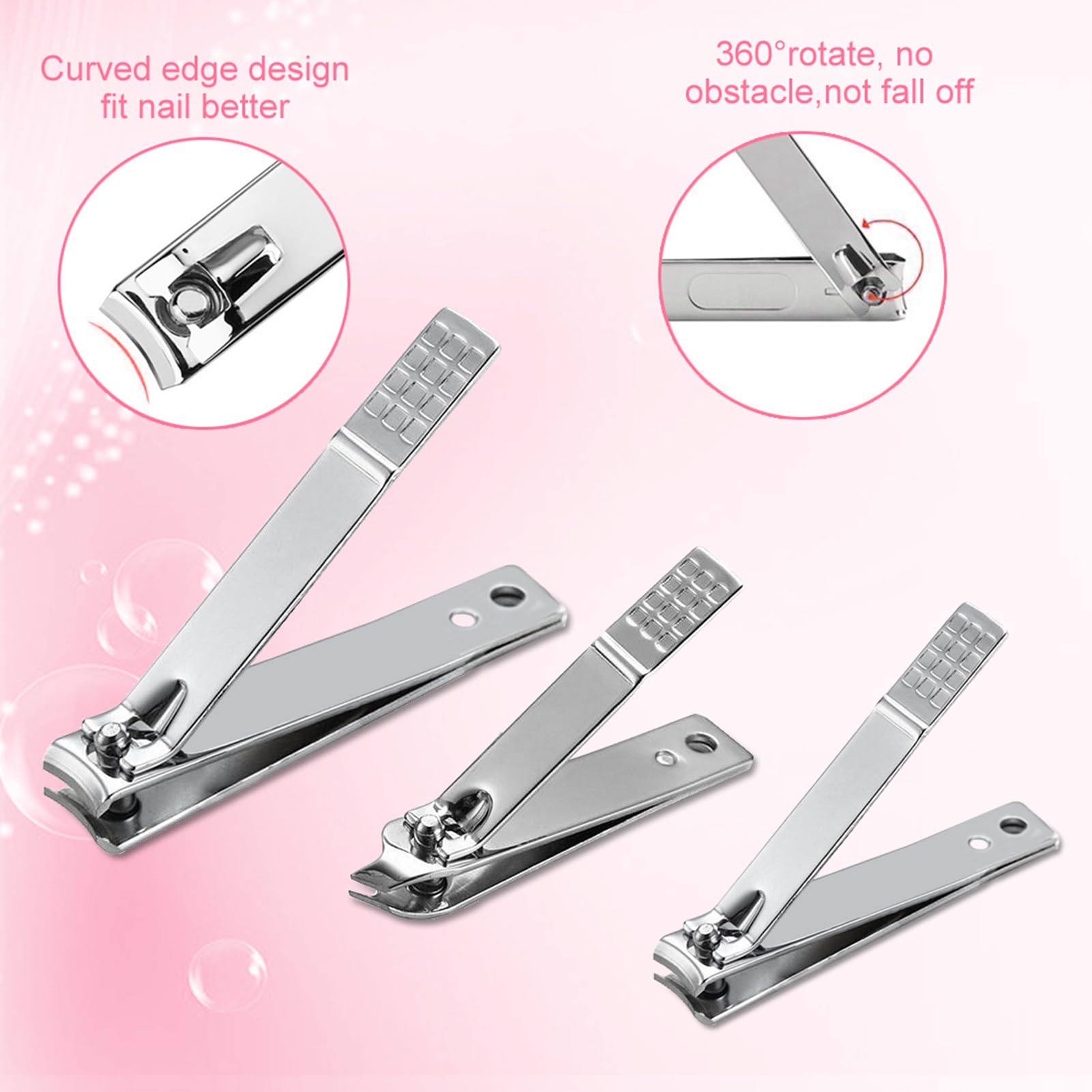 Nail Clippers Set Fingernail and Toenail Clipper Cutters, 18Pcs Manicure Pedicure Kit Professional Grooming Kits, Nail Care Tools with Travel Case Gifts for Men Women Parent