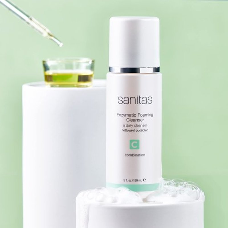 Sanitas Skincare Enzymatic Foaming Cleanser, Pore Refining Cleanser, Fruit Enzymes, 5 Ounces