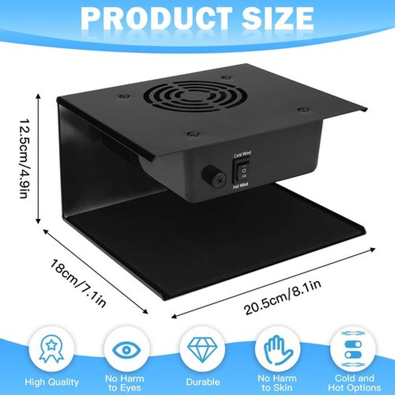 GGAIFbp Nail Dryer Fan for Regular Polish 110V 300W Professional Nail Drying Fan with Hot and Cool Air for Hands and Feet Salon Air Nail Dryer Blower Fan for Manicure Salon and Home Use