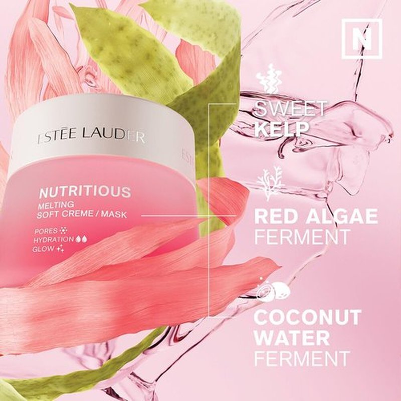 Estée Lauder Nutritious Melting Soft Cream Moisturizer/Face Mask with Niacinamide | Pore Minimizing, Travel Size, 0.5 Ounce