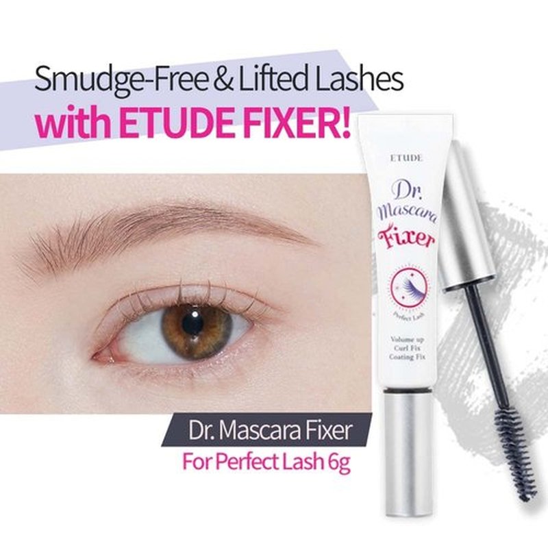 ETUDE Dr. Mascara Fixer - All-Day Curl Hold & Volumizing Formula | Smudge-Proof Transparent (0.203 Fl Oz)