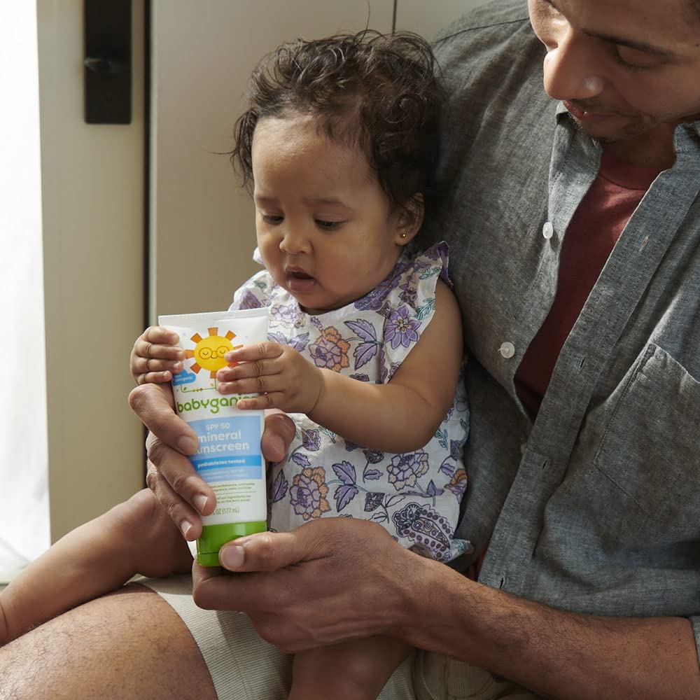 Babyganics SPF 50 Baby Sunscreen Lotion UVA UVB Protection | Water Resistant |, 6 Fl Oz (Pack of 2)