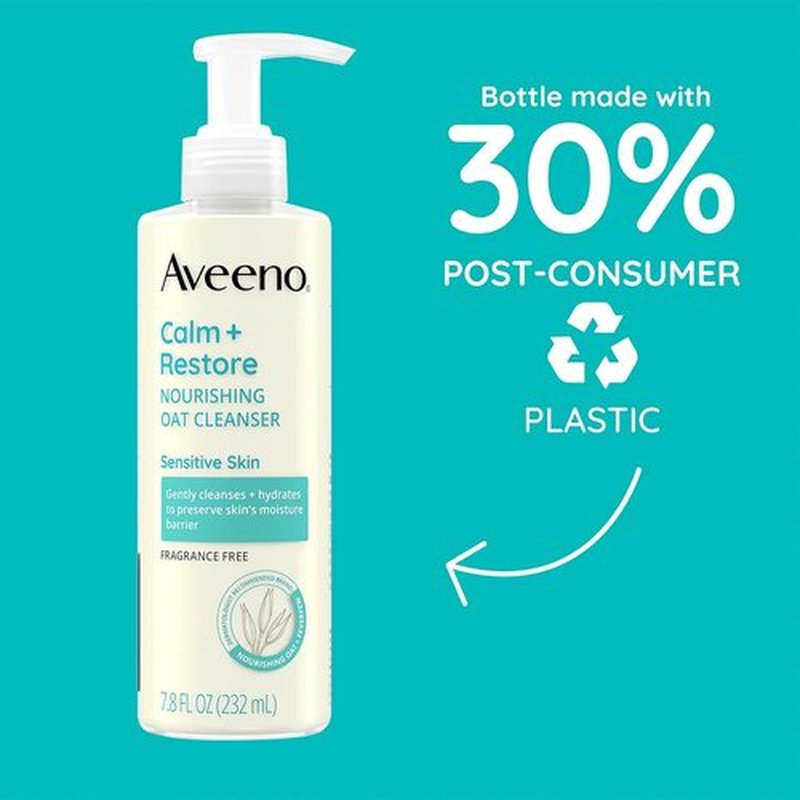 Aveeno Calm + Restore Nourishing Oat Cleanser 7.8oz (Pack of 2)