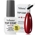 YaSama Extra Glossy Clear No-Wipe Gel Top Coat 15ml – HEMA-Free Soak-Off UV/LED Gel, Non-Yellowing High-Gloss Finish, Self-Leveling, Scratch-Resistant & Chip-Resistant, Long-Lasting 28+ Salon Quality