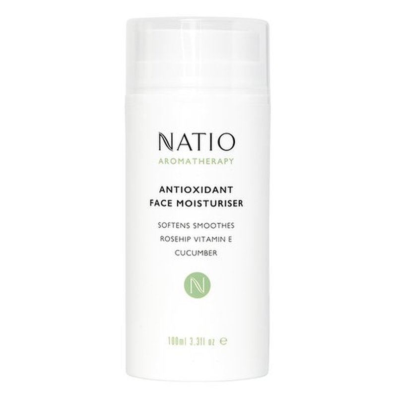 Natio Australia Aromatherapy Antioxidant Face Moisturizer, 3.3 oz - Anti-Aging Face Cream - Rosehip and Vitamin E - Face Lotion for All Skin Types