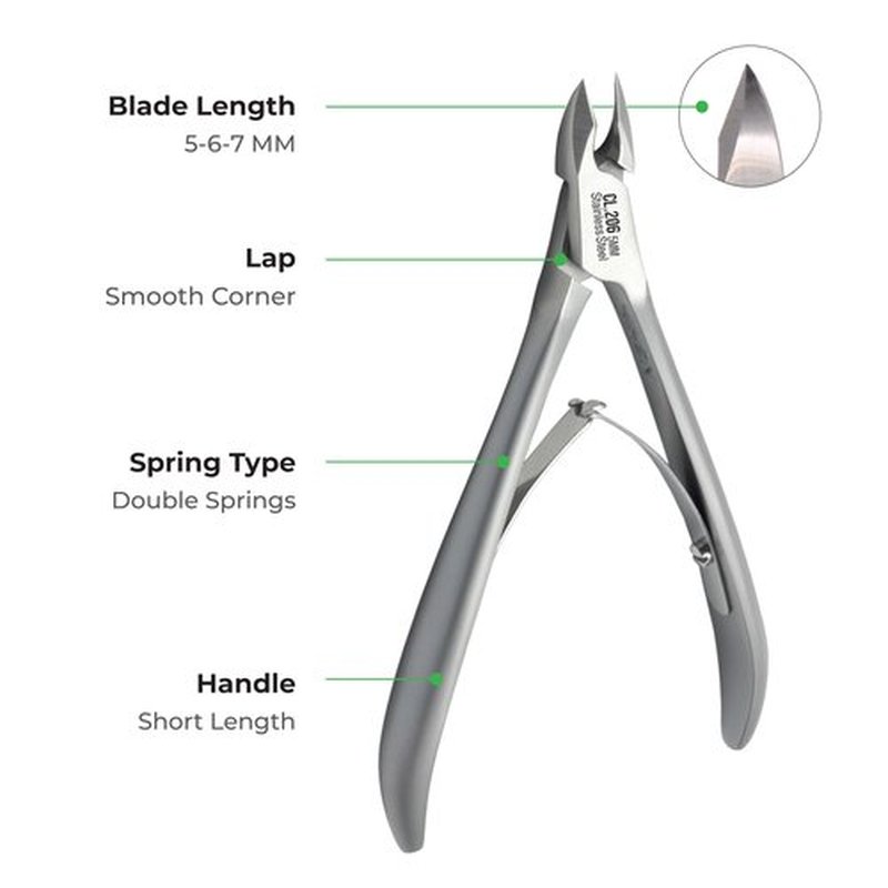 NGHIA Professional Cuticle Nipper CL-206 | Stainless Steel (5MM) | Salon Quality & Surgical Grade | Precision Cuticle Trimmer