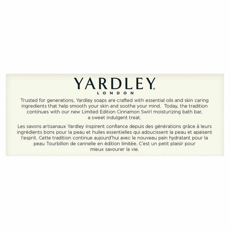 Yardley London Cinnamon Swirl Soap Bar 6 Pack, 4oz Each – Limited Edition Infused with Cinnamon Leaf & Clove Bud Essential Oils, Moisturizing Bath Bar