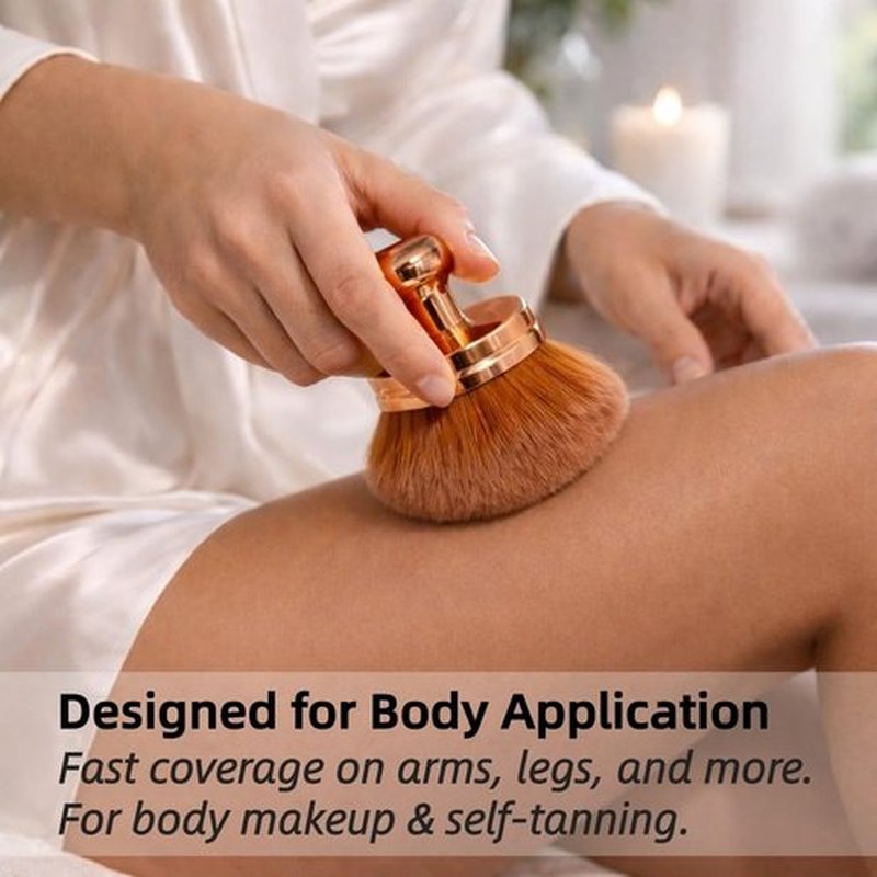 Skiennix Extra Large Self Tanner Brush - Ultra-Dense Kabuki Brush for Streak-Free Body Makeup & Bronzing