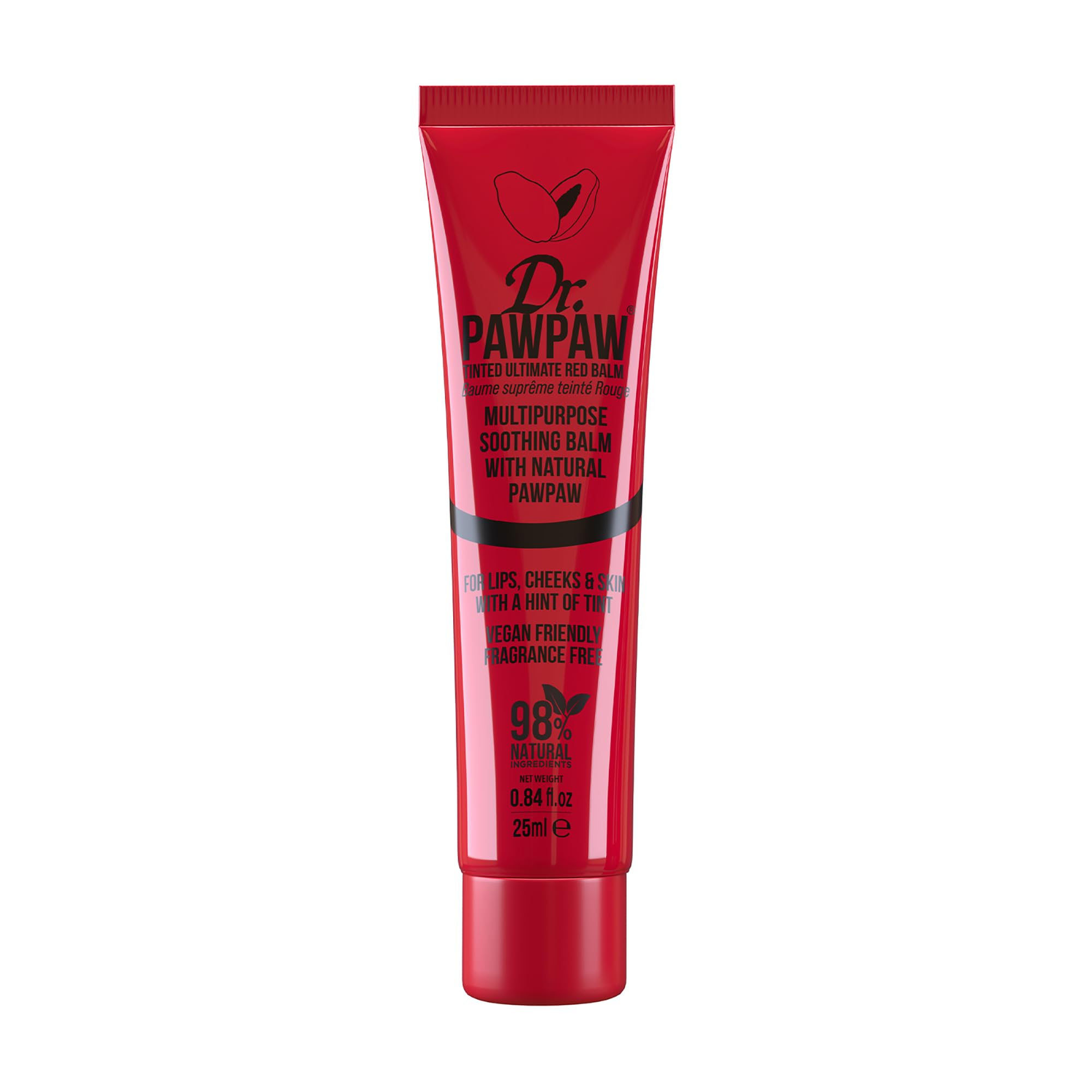 Dr. PawPaw Multipurpose Soothing Tinted Balm - Lip Balm for Lips, Cheeks, Eyes – Tinted Lip Balm - Lip Moisturizer with Pawpaw - Ultimated Red - 0.84 oz