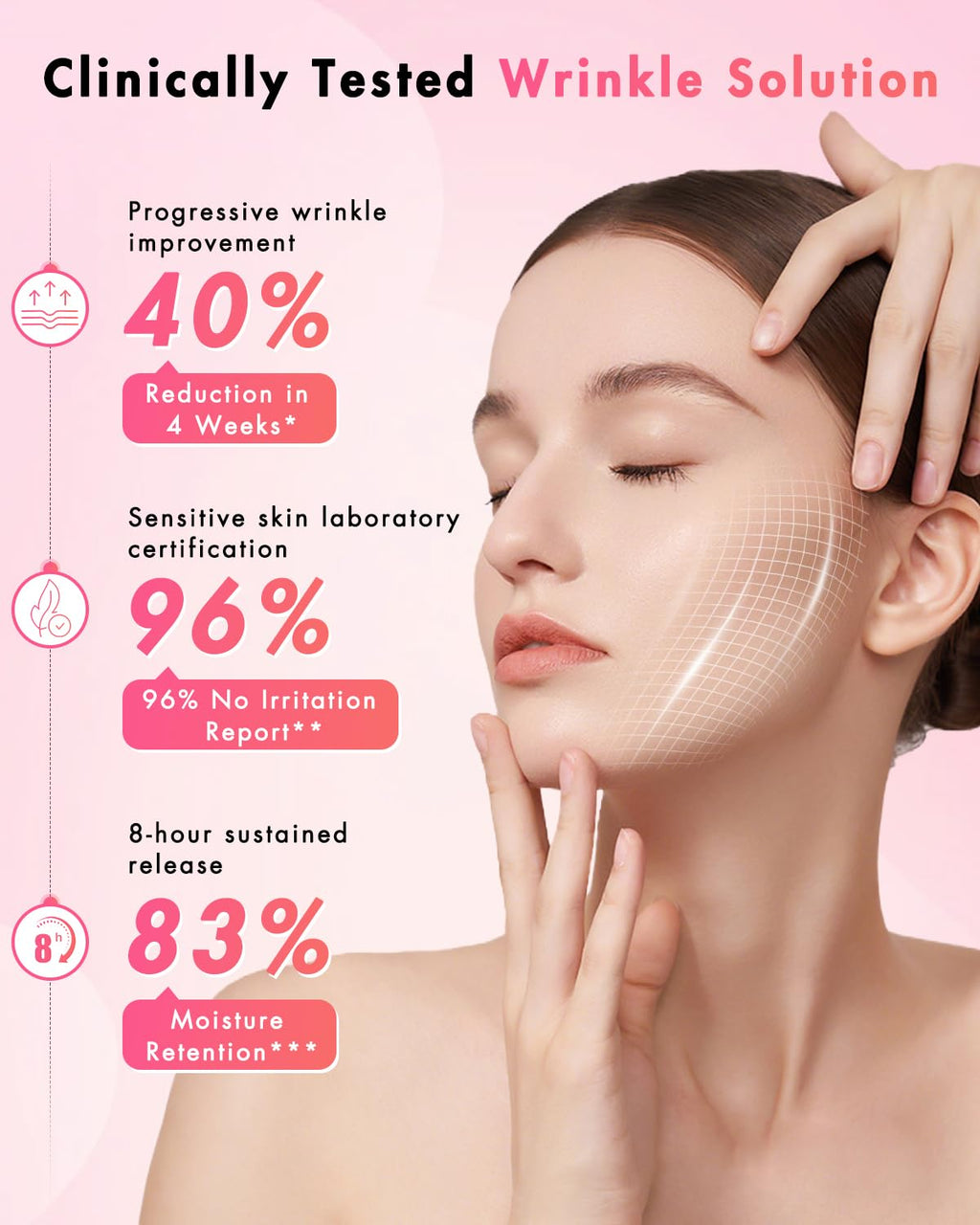 UKVOA Forehead and Smile Line Patches, Overnight Facial Wrinkle Treatment with Hyaluronic Acid, Aloe, Collagen & Vitamin E to Lift Smile Lines for Women 36pcs