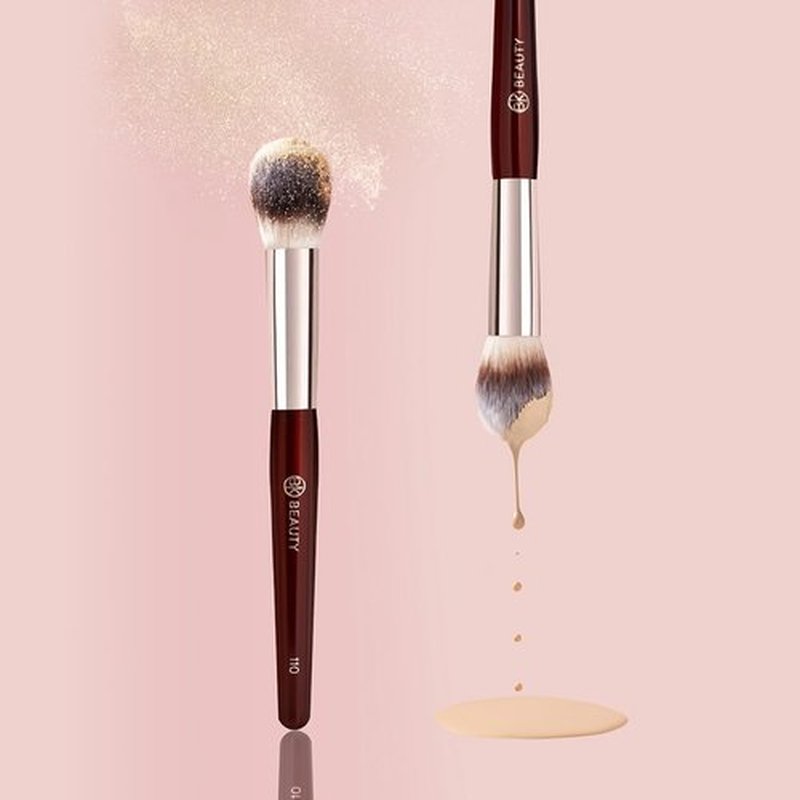 BK BEAUTY 110 LARGE CONCEALER BRUSH – Dense Tapered Under-Eye Concealer Brush for Quick Blending, Full Coverage Finish, No Product Absorption