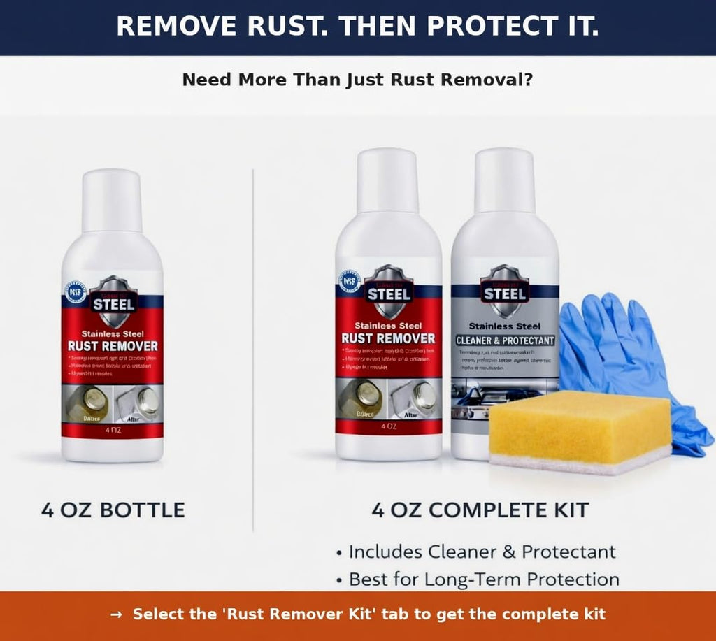CLEAN MY STEEL Stainless Steel Rust Remover – Food Area Safe Cleaner, 4 oz