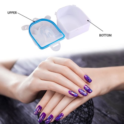 Anfigo Nail Soak Off Bowl with Nail Remover Tool, 2Pcs Nail Soaking Bowl with Cuticle Peeler Trimmer Pusher Nail Soakers for Acrylic Nails Gel Polish