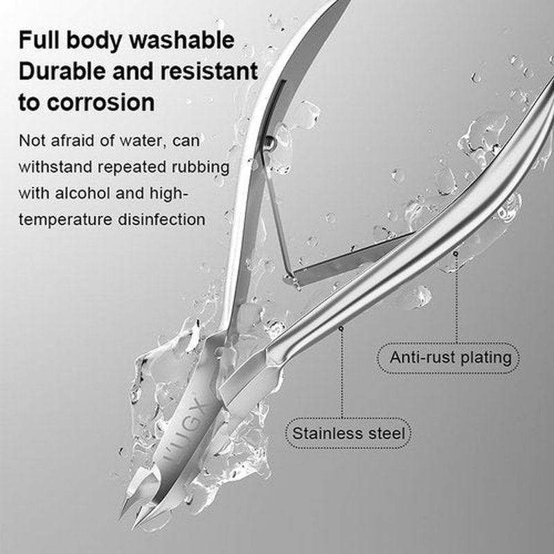 L'UGX Cuticle Trimmer Professional Cuticle Nippers, Stainless Steel Cuticle Cutter, Pedicure Manicure Tools for Fingernails Toenails, 4.5mm Jaw