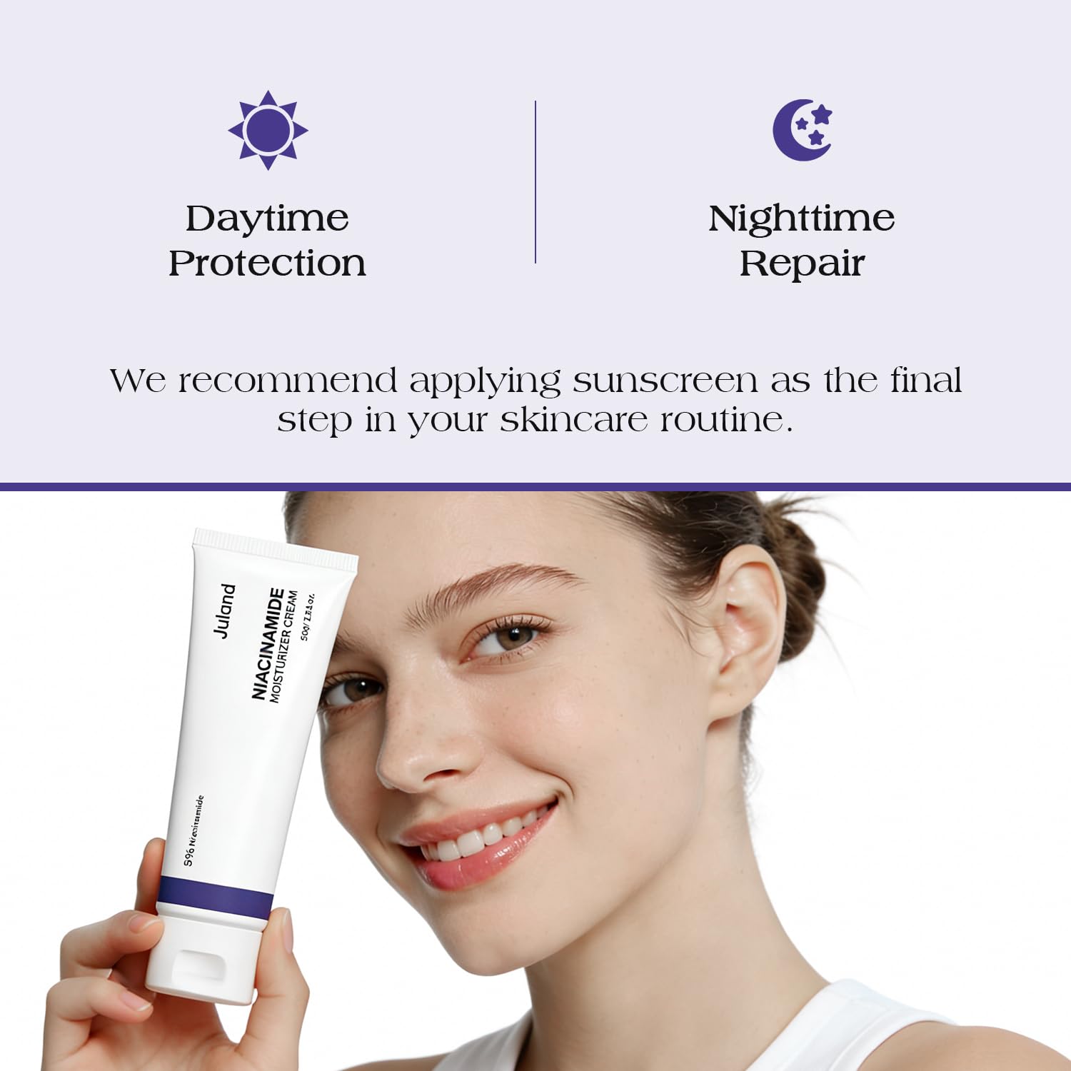 Juland 5% Niacinamide Face Moisturizer with Plant Extracts – Soothing, Brightening & Hydrating Cream to Repair Skin Barrier, Stabilize Skin, Suitable for All Skin Types 2 Pack