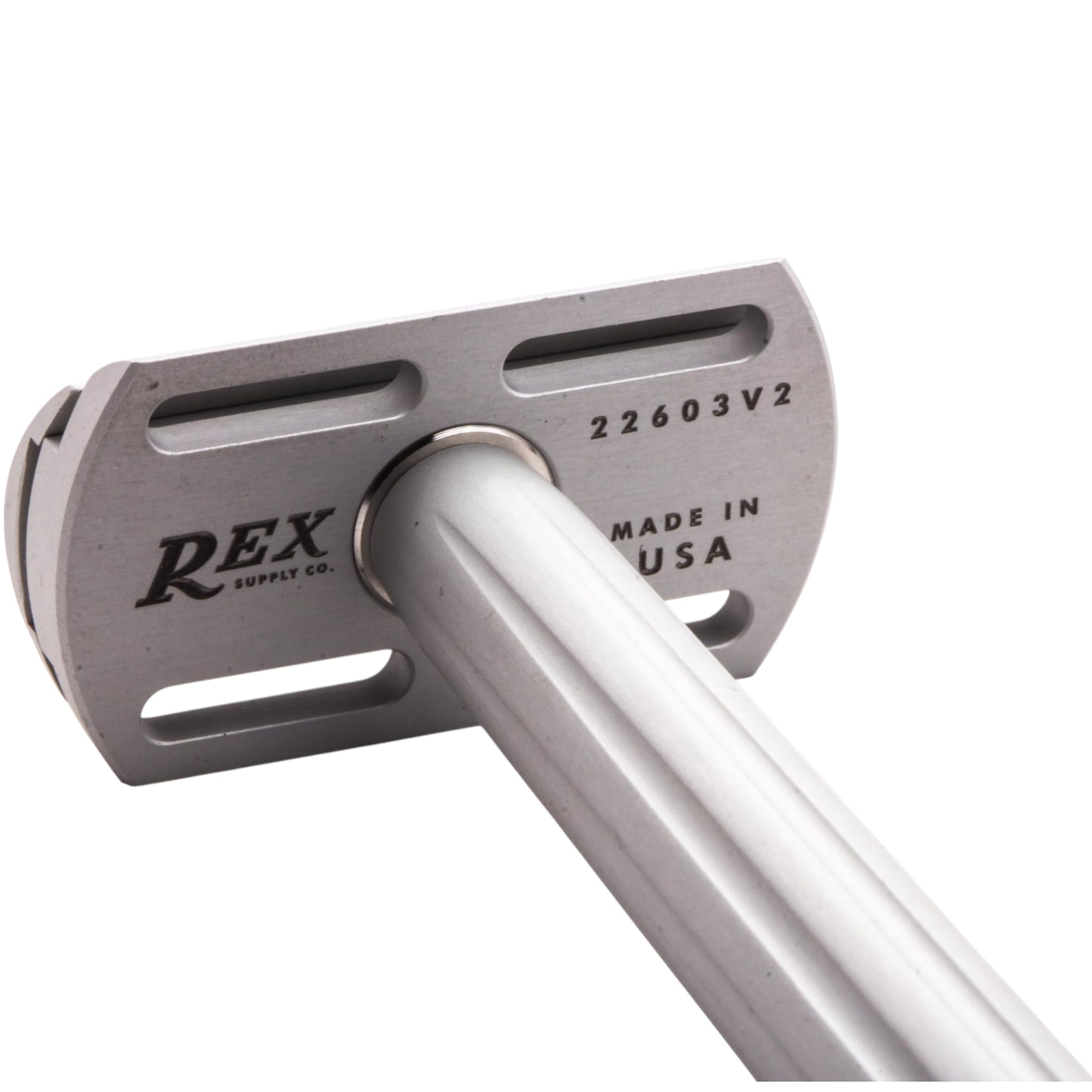 Rex Supply Co. Page Three Piece Double Edge Safety Razor – Aircraft, Ultra-Light CNC-Milled Razor for Men, Durable Travel Shaver Compatible with All Standard DE Blades