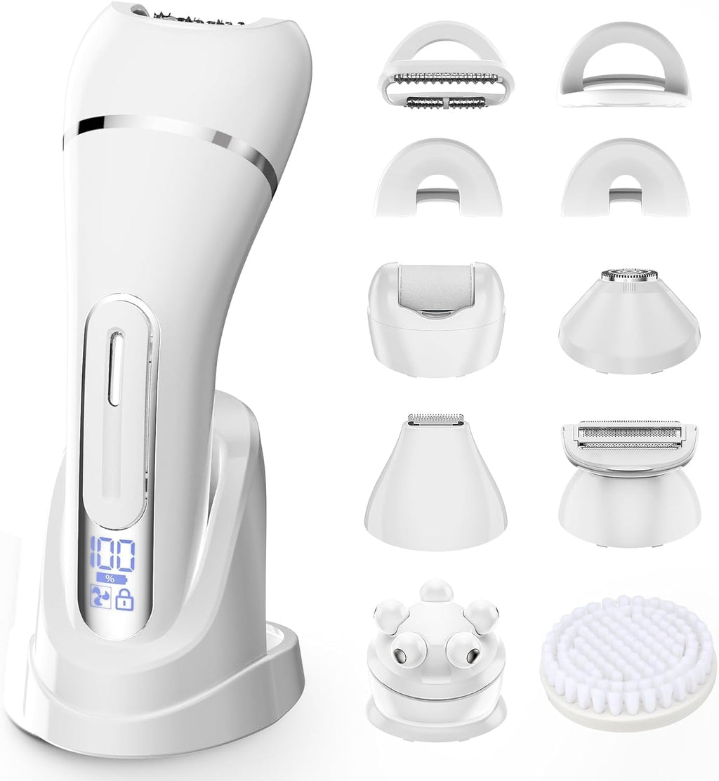 NWUNJ Electric Razors for Women Whole Body: 7 in 1 Hair Removal Kit，Rechargeable Body Shaver - Wet Dry Hair Remover - Trimmer for Lady Face Underarms Public