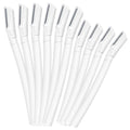 Dermaplane Razor for Women Face, 10 Pack Professional Facial Hair Removal & Dermaplaning Tool for Peach Fuzz, Eyebrow Shaping and Gentle Exfoliation (White)