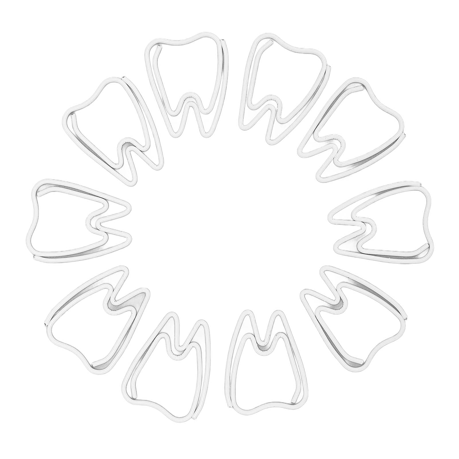 Tooth Shaped Paper Clips,100Pcs Mini Cute Hollow Paperclips Electroplated Metal Office Clips for Document Sorting Organizing