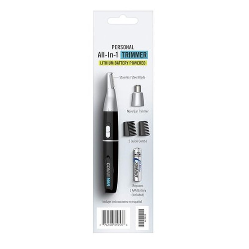 ConairMAN All-in-One Personal Trimmer - Versatile Grooming Kit for Nose, Ear & Eyebrow Hair