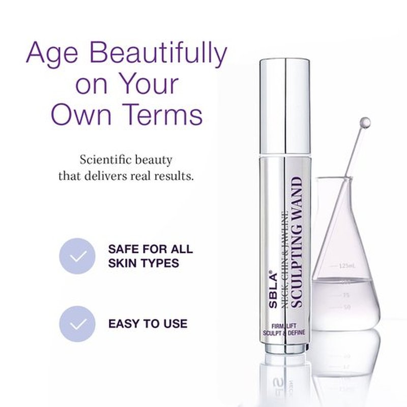 SBLA Beauty - Neck & Jawline Sculpting Wand 0.7 Fl Oz | Lifts, Firms & Smooths Skin Tone