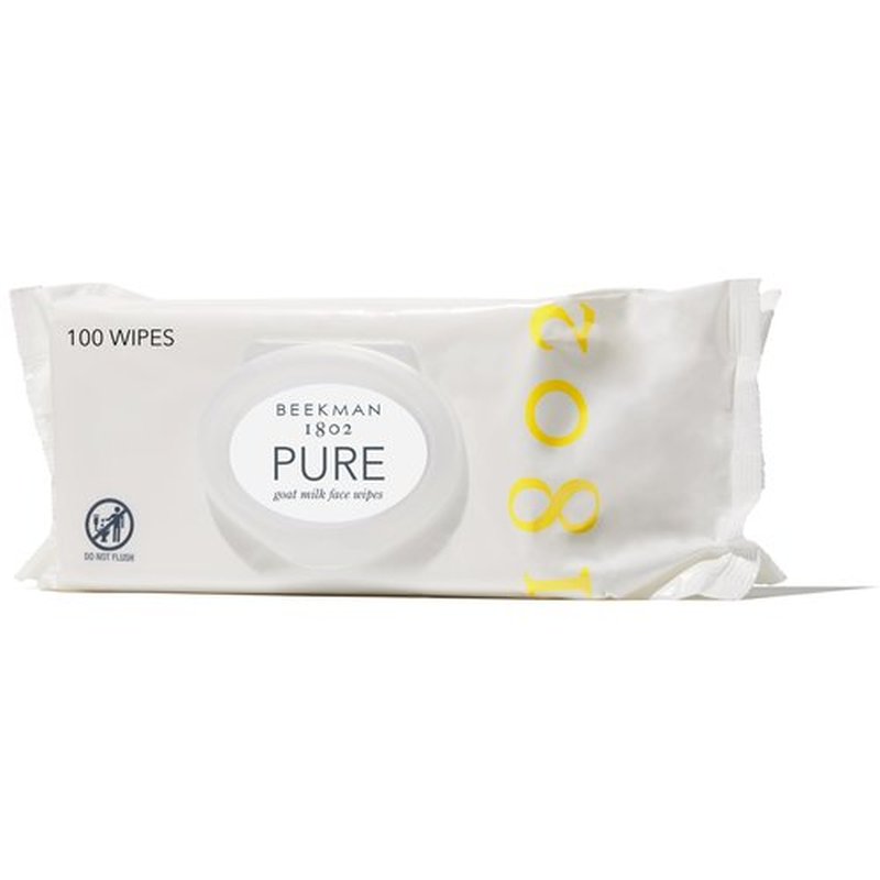 Beekman 1802 Face Wipes – Makeup Remover Wipes for Face, Facial Cleansing Wipes that Remove Makeup & Dirt, Travel Essentials, Face Wipes with Goat Milk & Aloe, Fragrane Free 100 Count