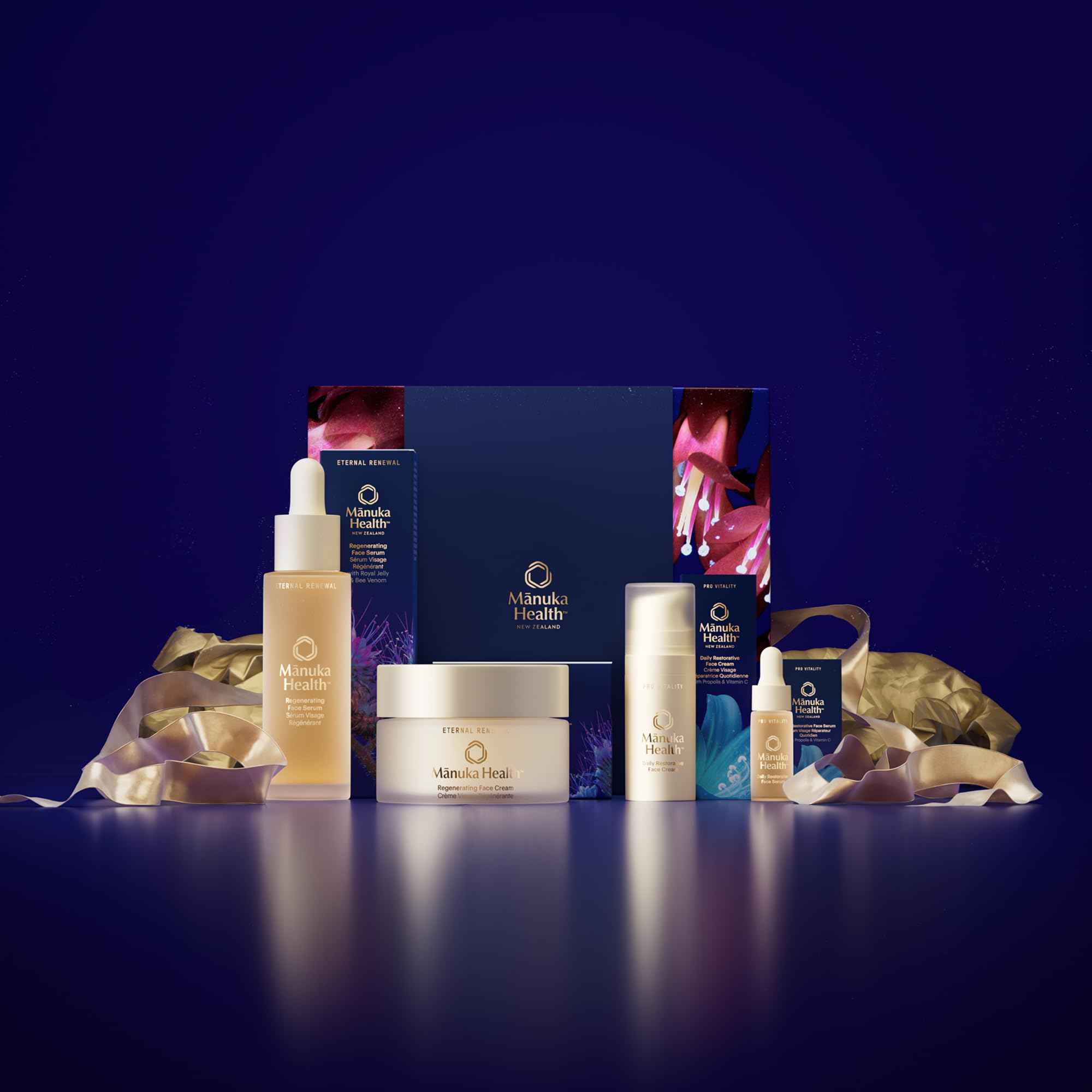 Manuka Health Skincare Discovery Kit with Manuka Honey, Bee Venom, Propolis & Royal Jelly – 50 ml, 30 ml, 5 ml, 10 ml – Face Cream and Serum Skin Care Set, Formulated to Hydrate and Rejuvenate