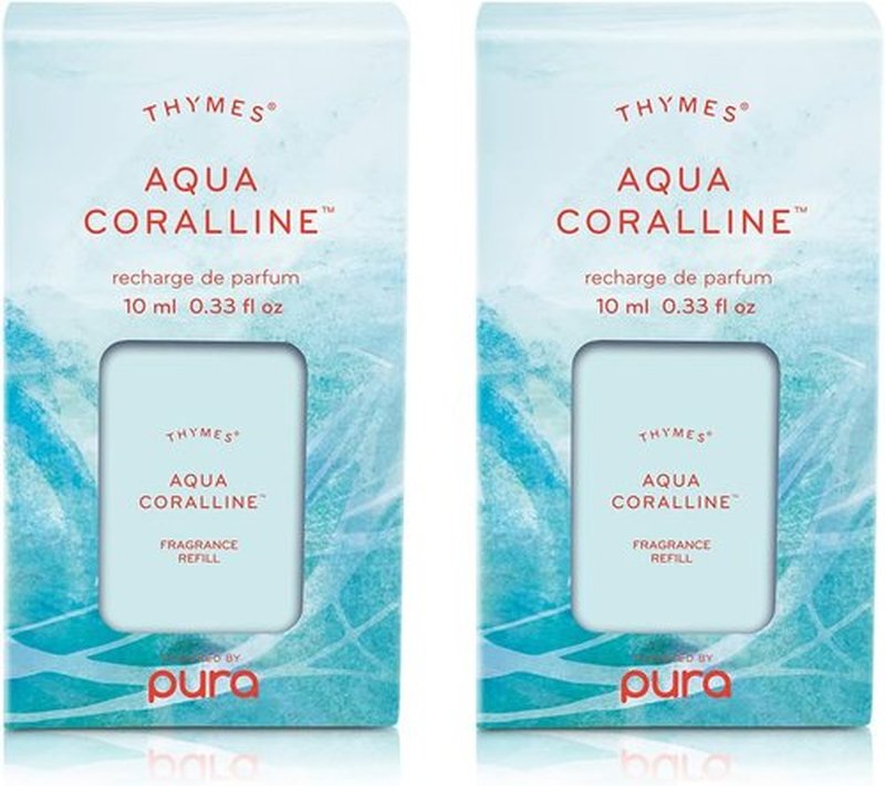 Thymes Aqua Coralline Plug-In Diffuser Refills - Smart Home Aroma Pack of 2
