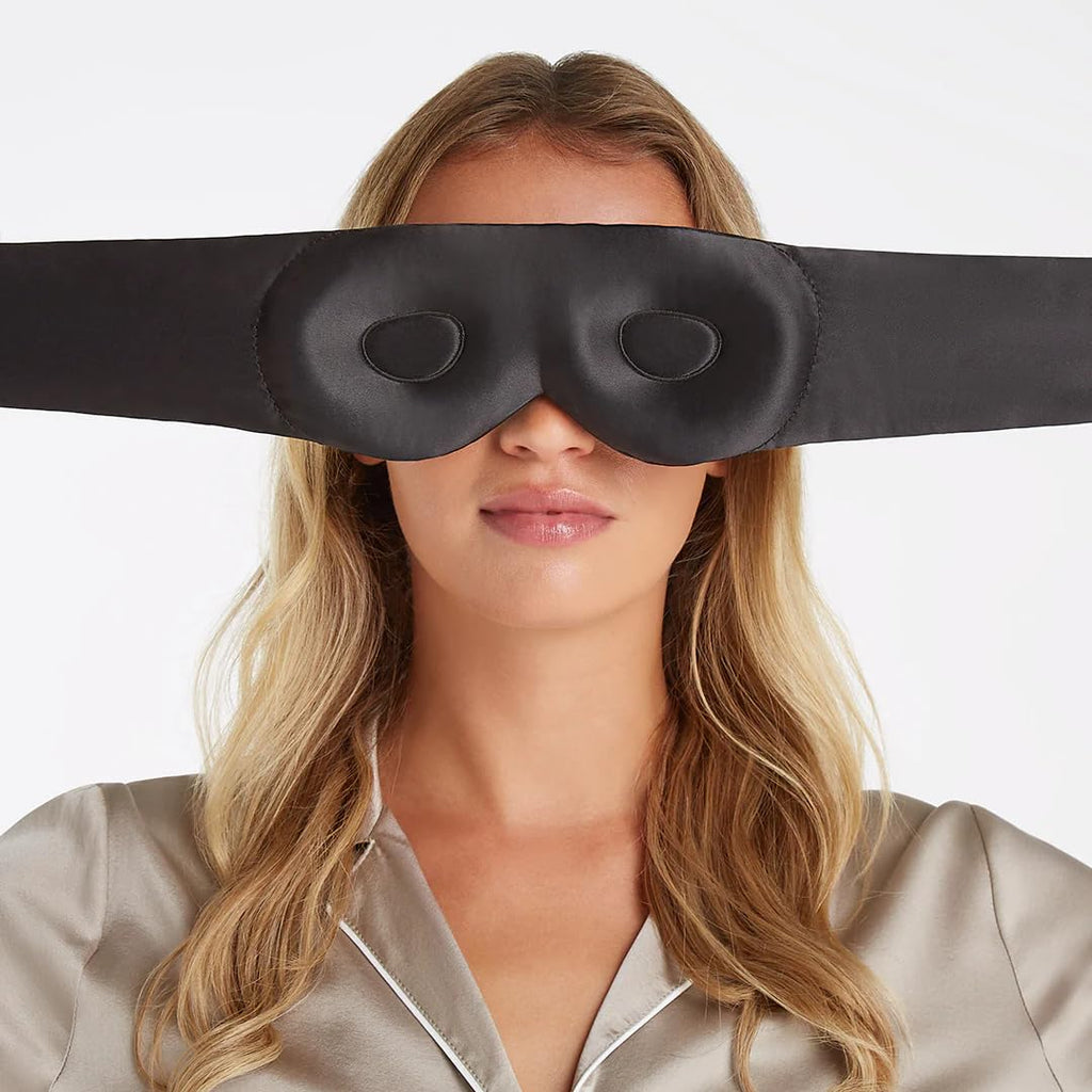 Dore & Rose — Mulberry Silk Sleep Mask for Women & Men, 3D Contour Blackout with cups, Pure Silk Eye Masks for Sleep, Travel Night - Eye Cover, Sleeping Mask, Sleepmask, Eyemask, Pods, Lash Extensions