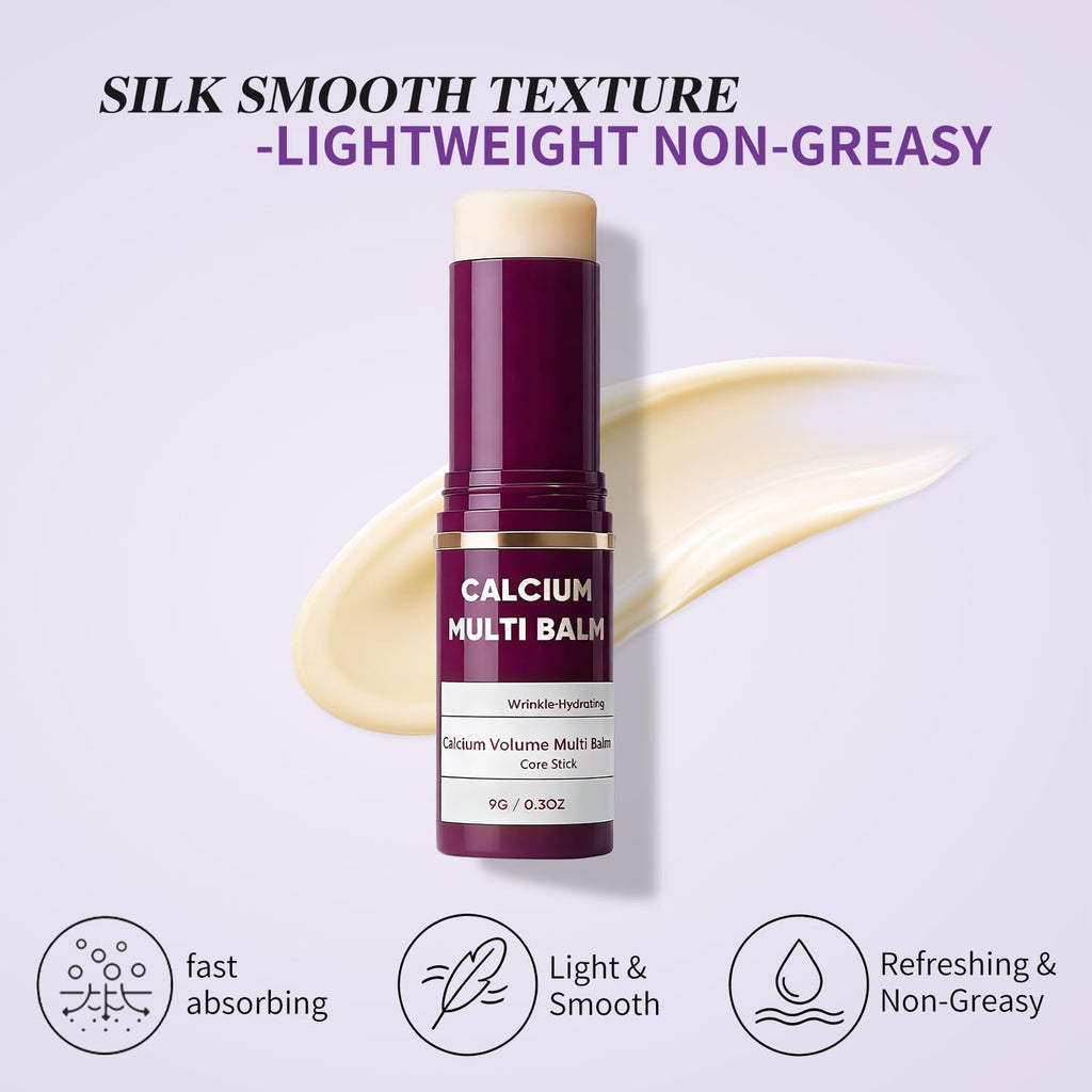 LMMPPQQ Calcium Volume Multi Balm for Wrinkles,Korean Collagen Firming & Hydrating Calcium Multi Balm Stick with Vitamin D & Shea Butter,Supports Skin Barrier for Eyes,Face & Neck